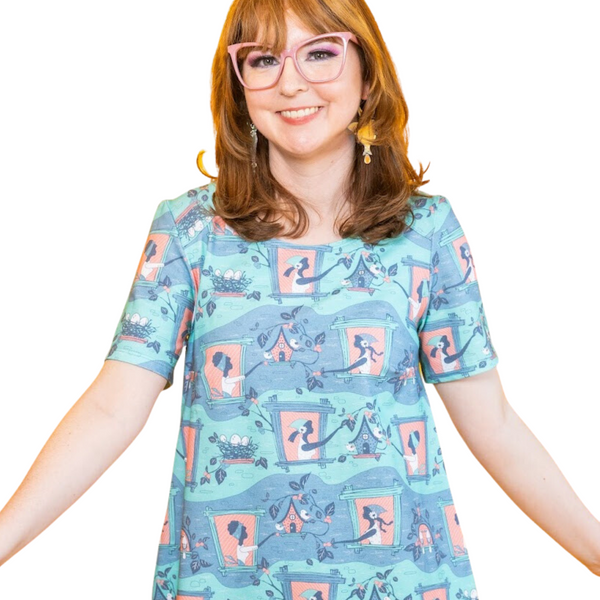 Brownstone Betties Tunic in Aqua & Peach