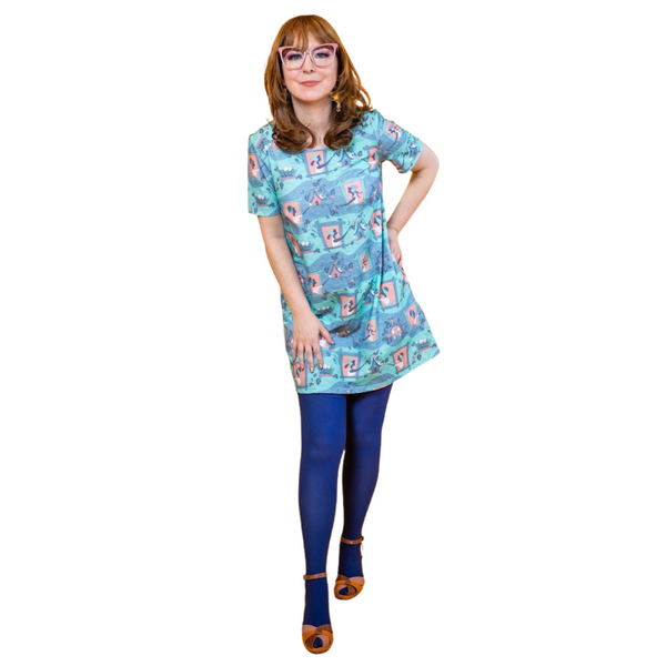 Brownstone Betties Tunic in Aqua & Peach