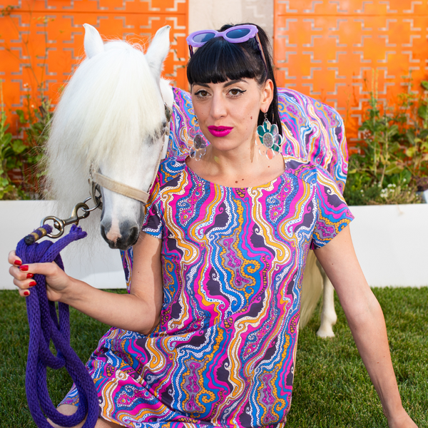 Geode Print Tunic in Purple Haze