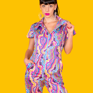 Geode Print Jumpsuit in Purple Haze