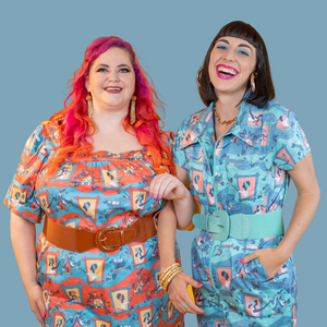 Brownstone Betties Jumpsuit in Aqua & Peach