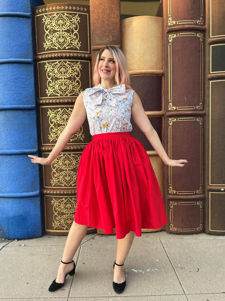 Peggy Swing Skirt in Red