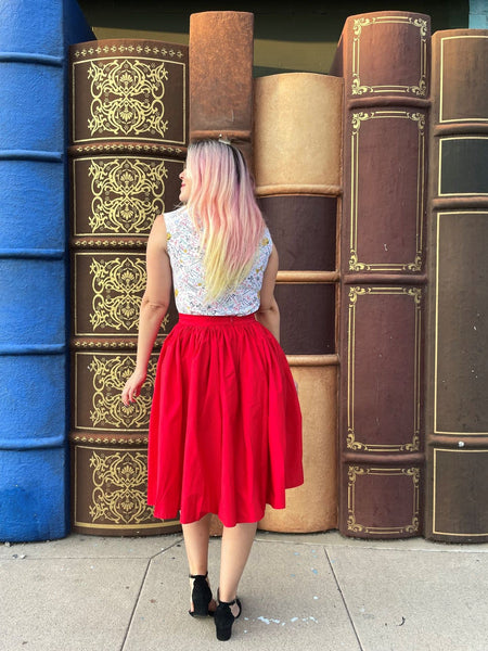 Peggy Swing Skirt in Red