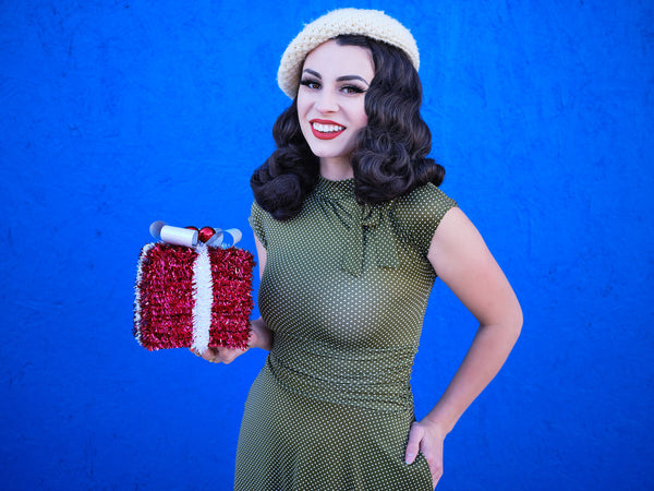 Olive Dot Bombshell Dress