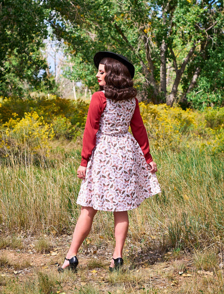 Butterfly Vintage Dress in Cream