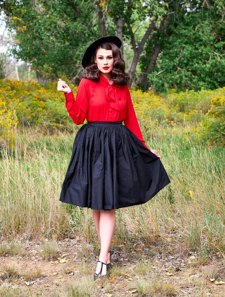 Helen Retro Blouse in Red