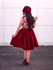 Peggy Swing Skirt in Burgundy