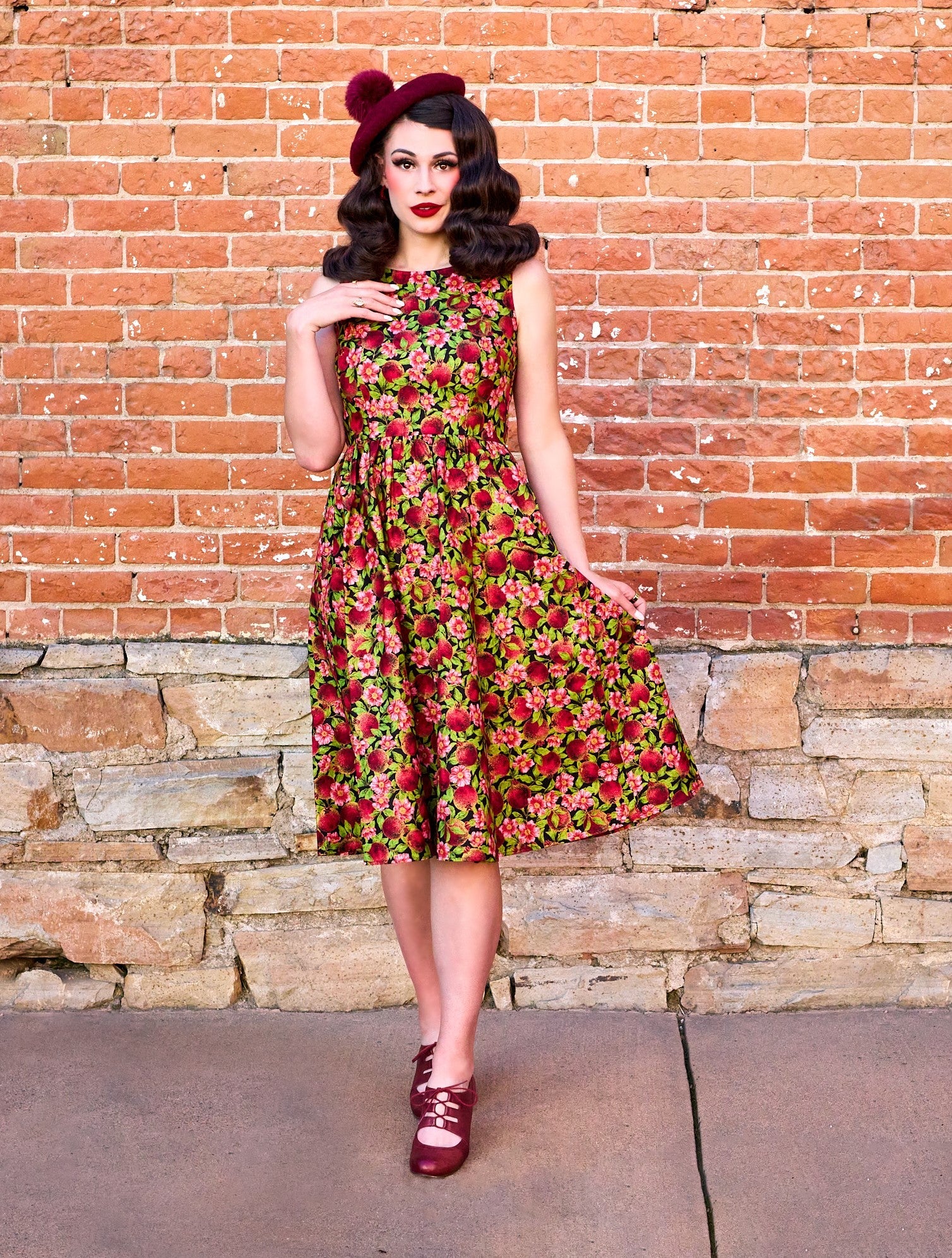 Pomegranate Midi Dress