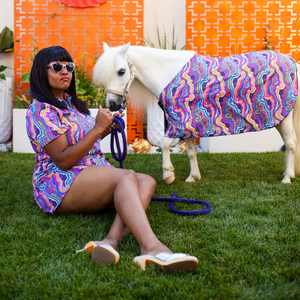 Geode Print Minidress in Purple Haze