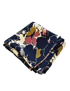 Abstract Floral Print Square Hair & Neck Scarf - 23x23"