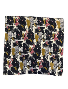 Abstract Floral Print Square Hair & Neck Scarf - 23x23"