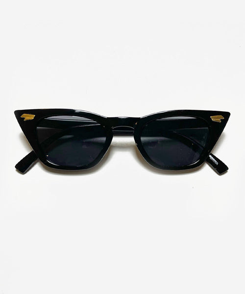 Vintage Inspired Solid Black Squared Wayfarer Sunglasses