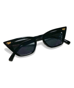 Vintage Inspired Solid Black Squared Wayfarer Sunglasses