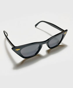 Vintage Inspired Solid Black Squared Wayfarer Sunglasses