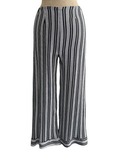 Black & White Noir Stripe Louise Lounge Capri Pant