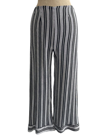 Black & White Noir Stripe Louise Lounge Capri Pant