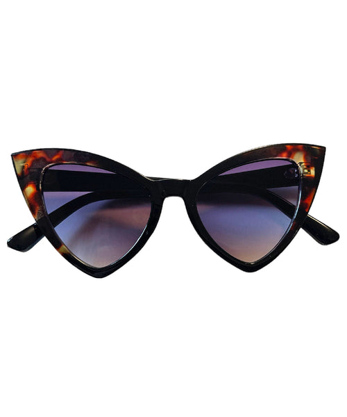 Black & Tortoise Chic Drama Cat Eye Sunglasses