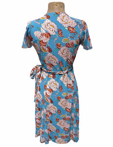 Blue Spanish Porcelain Biasa Wrap Dress