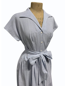 Scout for Loco Lindo 1940s Style Blue Seersucker Willow Dress