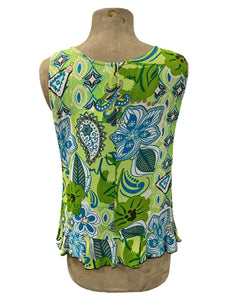 Neon Green Sleeveless Ruffle Blouse Sample