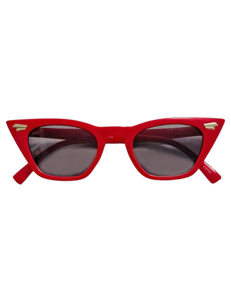 Vintage Inspired Cherry Red Squared Wayfarer Sunglasses