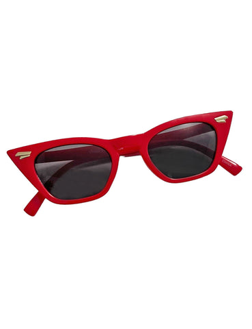 Vintage Inspired Cherry Red Squared Wayfarer Sunglasses