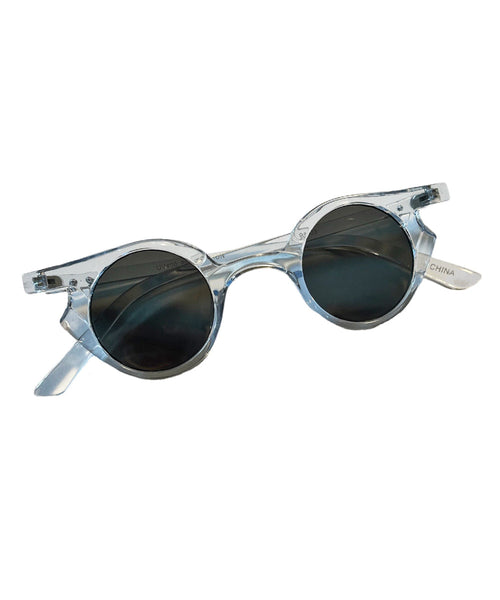 Clear 1930s Small Unique Round Vintage Style Sunglasses