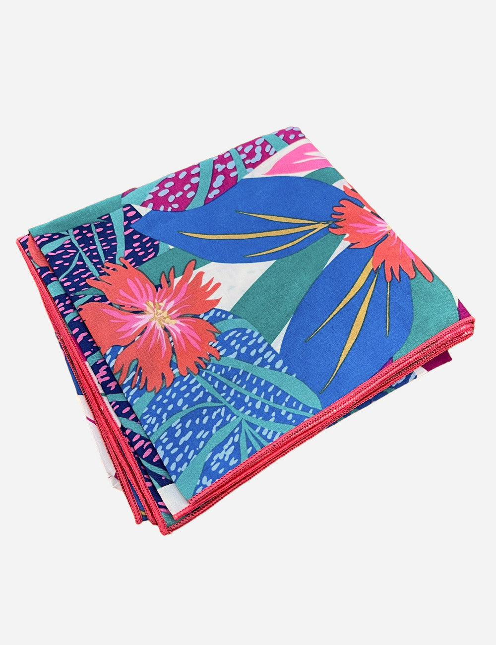 Colorful Tropical Lounge Print Cotton Square Hair & Neck Scarf