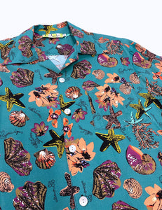Doris Mayday for Loco Lindo - Teal Star of the Sea Men's Sonny Button Up Shirt