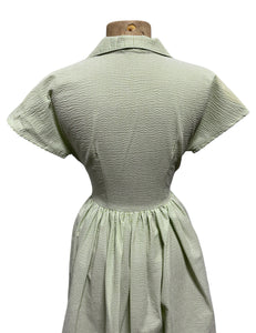 Scout for Loco Lindo 1940s Style Lime Green Seersucker Willow Dress