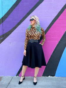 Leopard Mock Neck Top