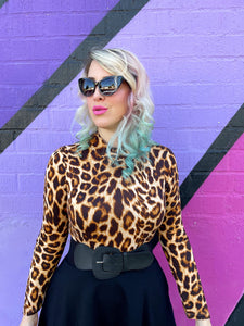 Leopard Mock Neck Top