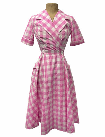 Scout Pink Gingham Shawl Collar Meadow Dress