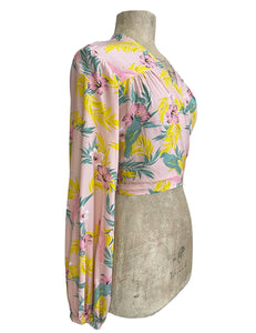 Soft Pink Parrot Print Babaloo Wrap Top