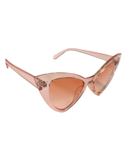 Pink Translucent Chic Drama Cat Eye Sunglasses