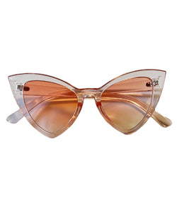 Pink Translucent Chic Drama Cat Eye Sunglasses