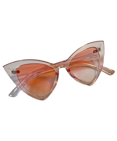 Pink Translucent Chic Drama Cat Eye Sunglasses