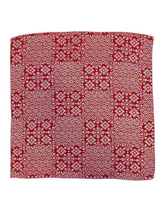 Red Bandana Print Square Hair & Neck Scarf - 21x21"