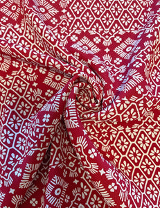 Red Bandana Print Square Hair & Neck Scarf - 21x21"