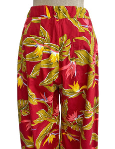 Scout for Loco Lindo - 1940s Red Birds of Paradise Trouser Pants