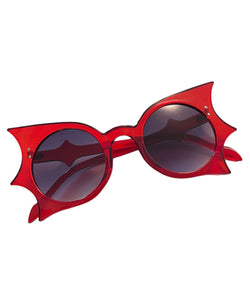 Ruby Red Gothic Chic Oversized Retro Sunglasses