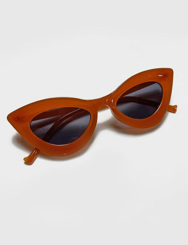 Rust Red Funky 50s Cat Eye Retro Sunglasses