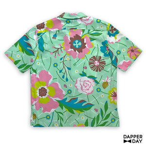 ‘Garden Party’ Cabana Shirt in Stretch Cotton (Mint)