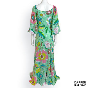 ‘Garden Party’ Maxi Wrap Dress in Rayon (Mint)