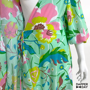 ‘Garden Party’ Maxi Wrap Dress in Rayon (Mint)