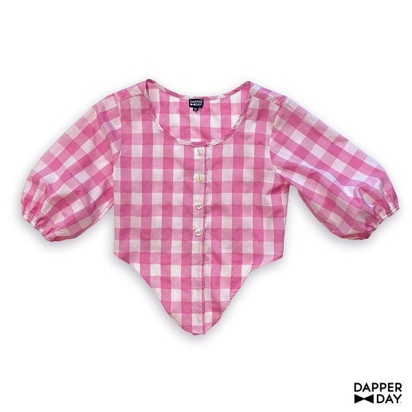 Gingham Meadow Blouse (Pink Lilac)