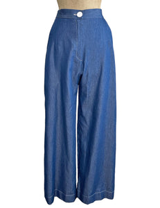 Scout Chambray Denim 1940s High Waist Trail Trouser Pant