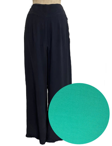 PREORDER - Spearmint Green Retro 1940s Style High Waisted Palazzo Pants