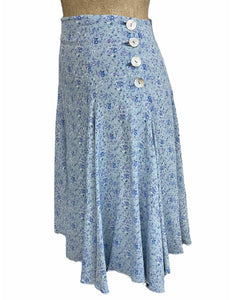 Sweet Blue Floral Venice Beach Swing Dress