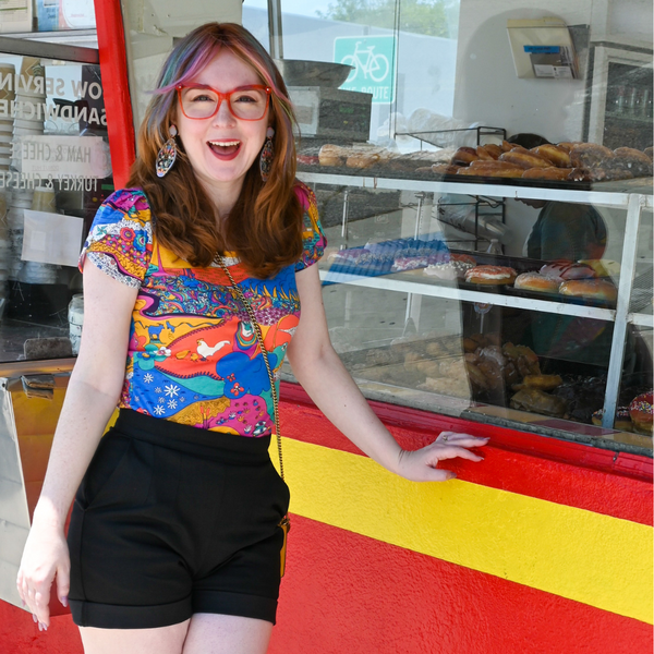 Luscious Landscape Tulip Sleeve Tee in Periwinkle